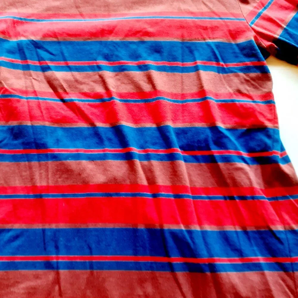 Sonoma Boys T-Shirt Red Blue Stripe Long Sleeve Size Large